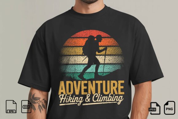 Adventure Hiking Climbing SVG: Bold Graphics for T-Shirt Designs