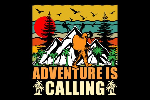 Adventure is Calling Vintage Hiking SVG