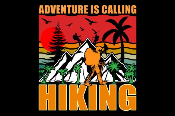 Adventure is Retro Hiking T-Shirt Design Graphics