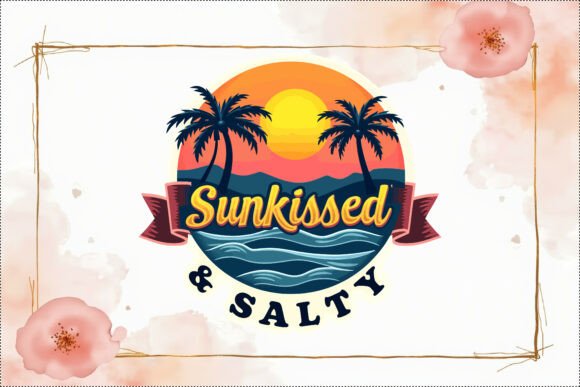 Beach Sunset Palm Trees T-Shirt Design