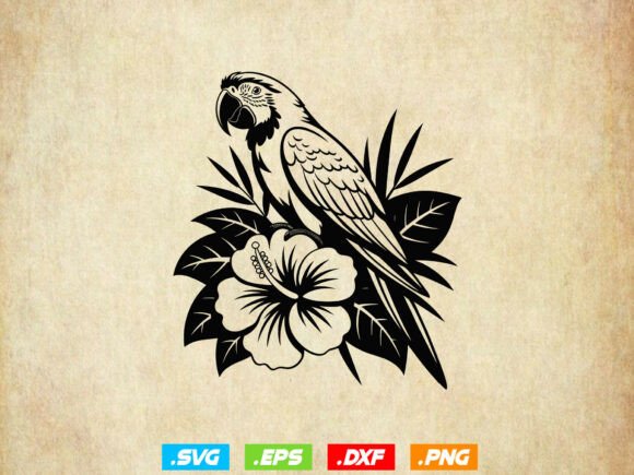 Floral Parrot SVG for Real Projects