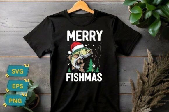 Funny Merry Fishmas Trout Fishing Fisher Graphics