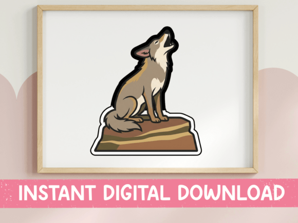 Howling Wolf Sticker Design
