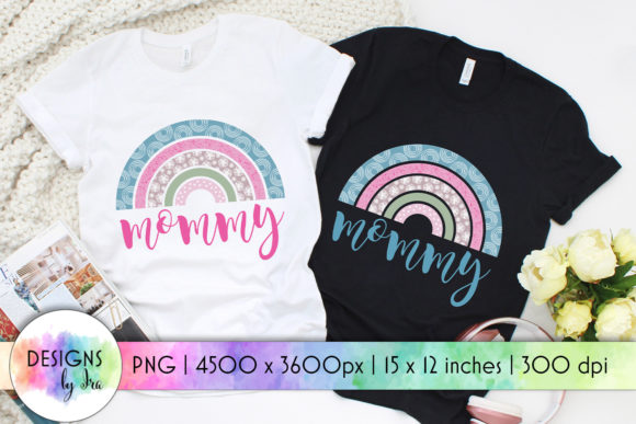 Mommy Sublimation Rainbow Print Graphics