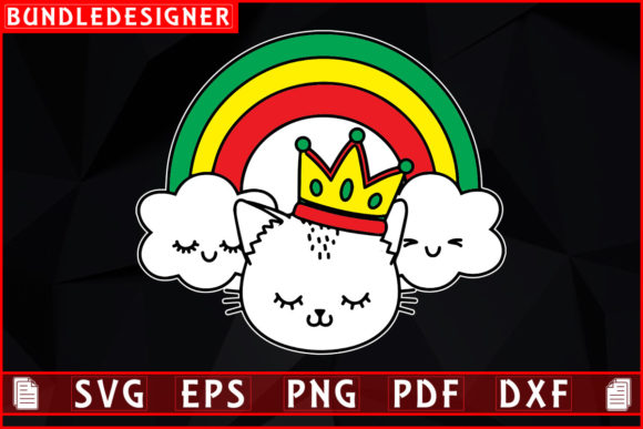 Rainbow Cat-Cat Lover T-shirt Design: Graphics & Print Templates