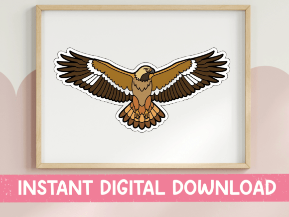 Soaring Hawk Sticker Design: Graphics for T-Shirt Designs