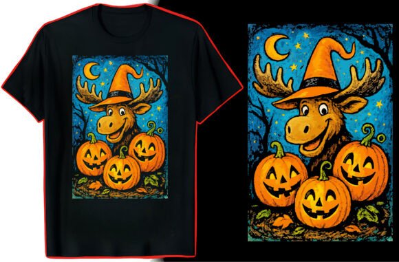 Spooky Moose Halloween TShirt Graphics and T-Shirt Designs