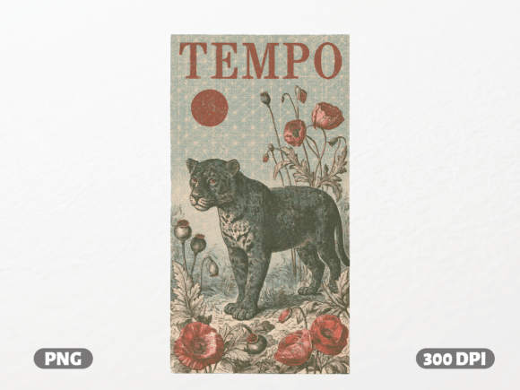 Tempo Leopard Poppy Art Graphics for T-Shirt Designs